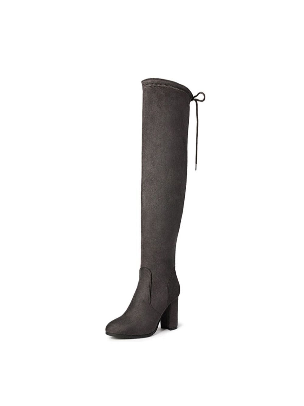 Dream Pairs Women’s Thigh-High Boots Chunky Heel Faux Suede Over Knee 3.5” - Picture 6 of 17